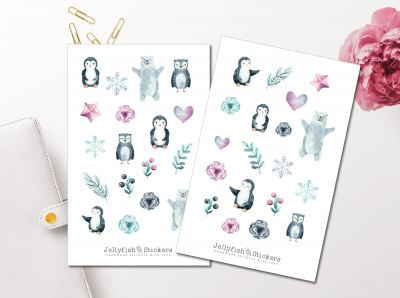 Winter Animals Sticker Set